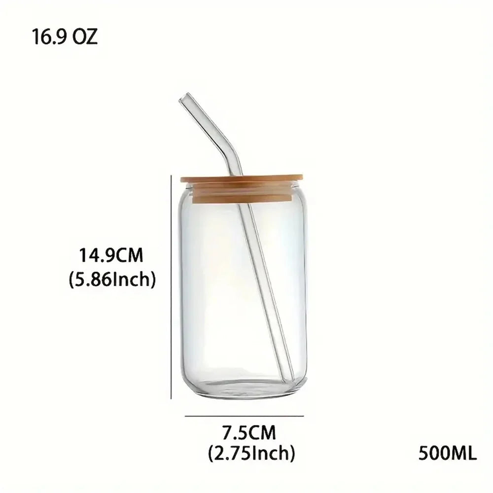 Glass with straw - 500 ml