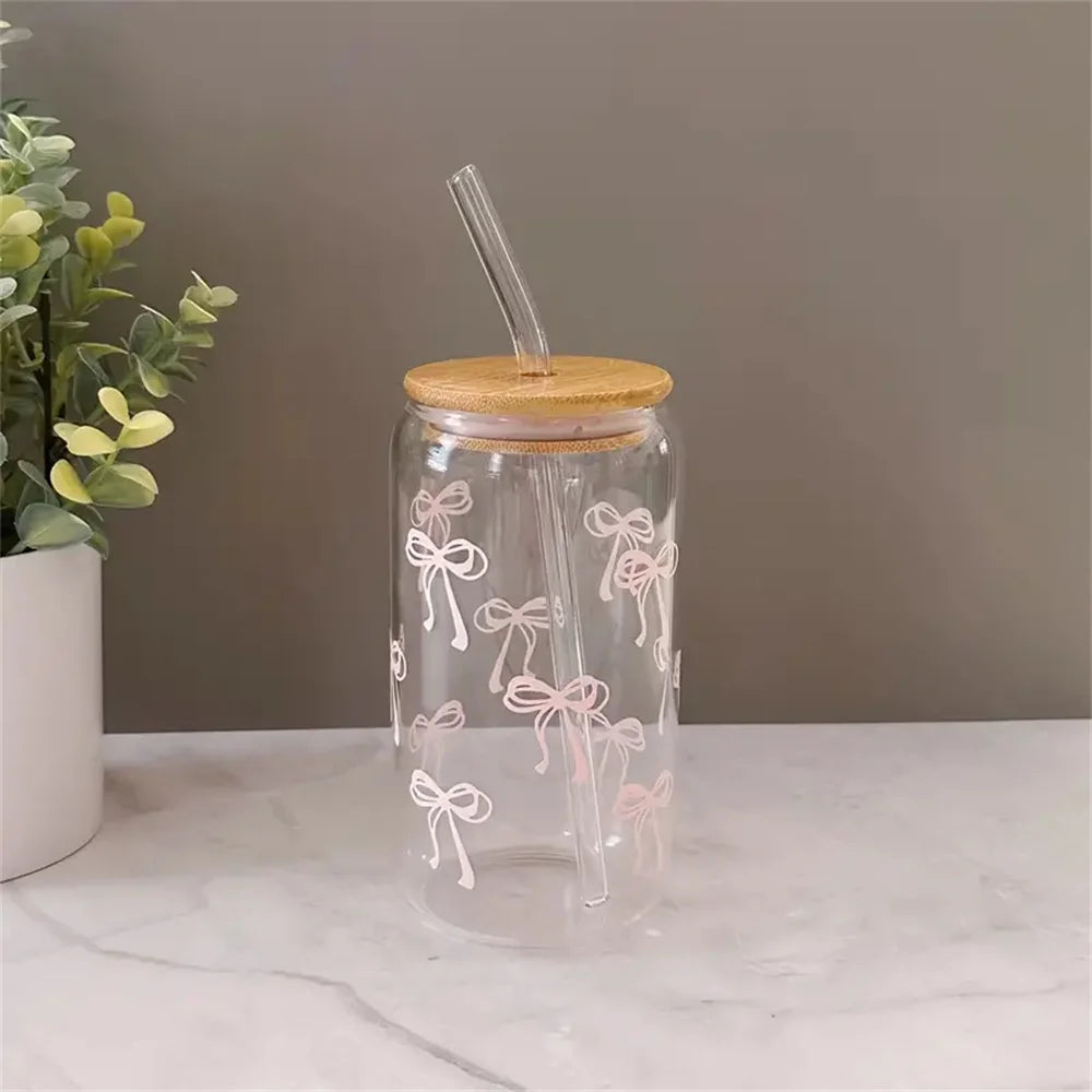 Glass with straw - 500 ml