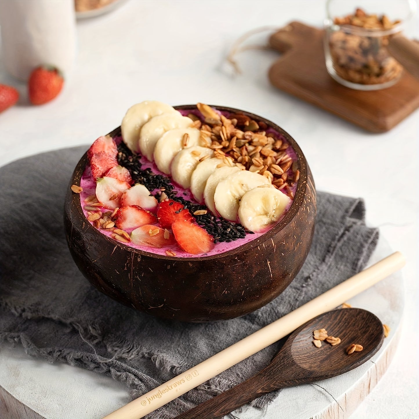 Bowl and spoon set - wood